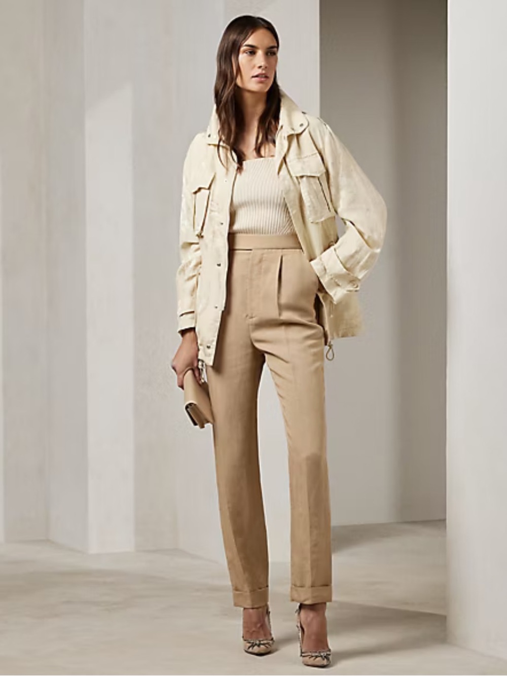 RALPH LAUREN Purple Label Evanne Linen-Blend Pants